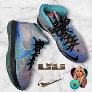 Nike LeBron James X 10 Pure Platinum 2013 "Re-Entry" Men's 10.5 Basketball Shoes